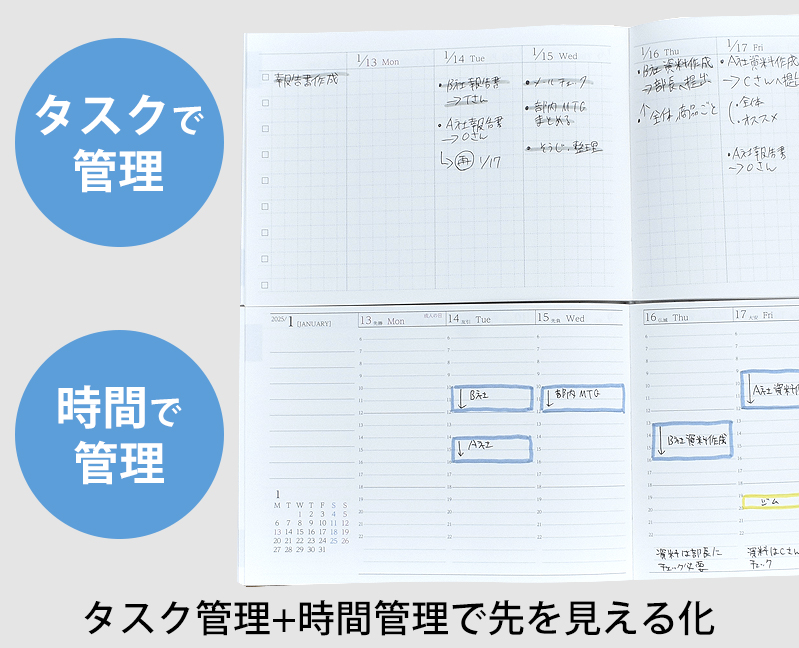 セパレートダイアリー　ウィークリー＆マンスリーB6　ラウンドカバー付き