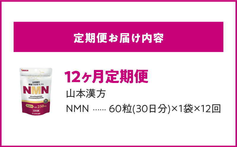 ＜12ヶ月連続＞NMN　山本漢方　定期便