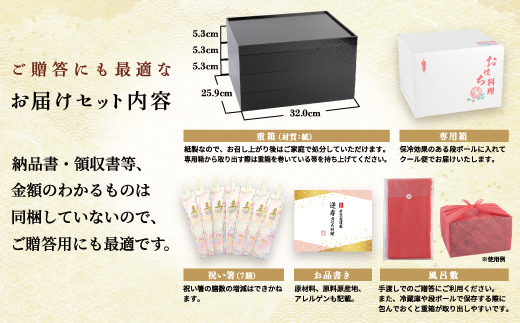 千賀屋謹製 2025年 迎春おせち料理「千富士」和風三段重 6～7人前 全72品　冷蔵