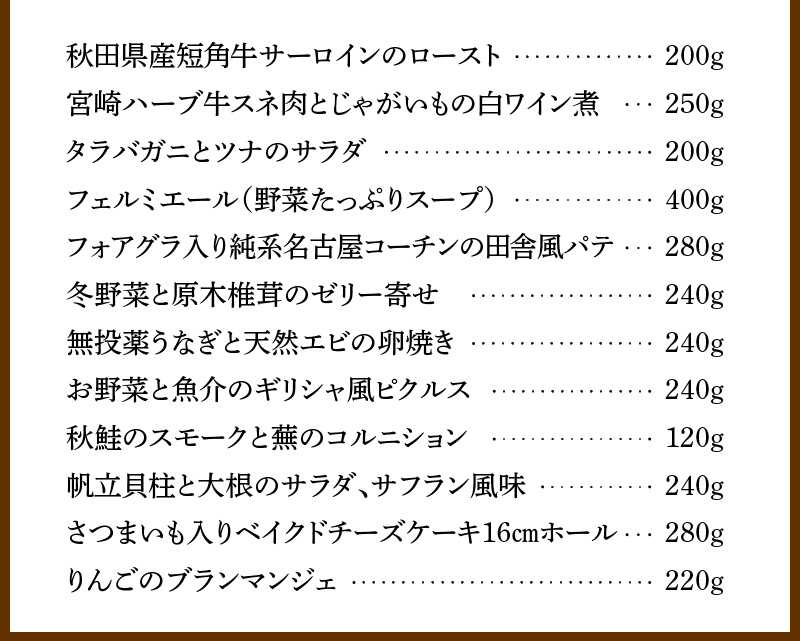 フレンチシェフが作る完全手作りおせち2025（4人前）