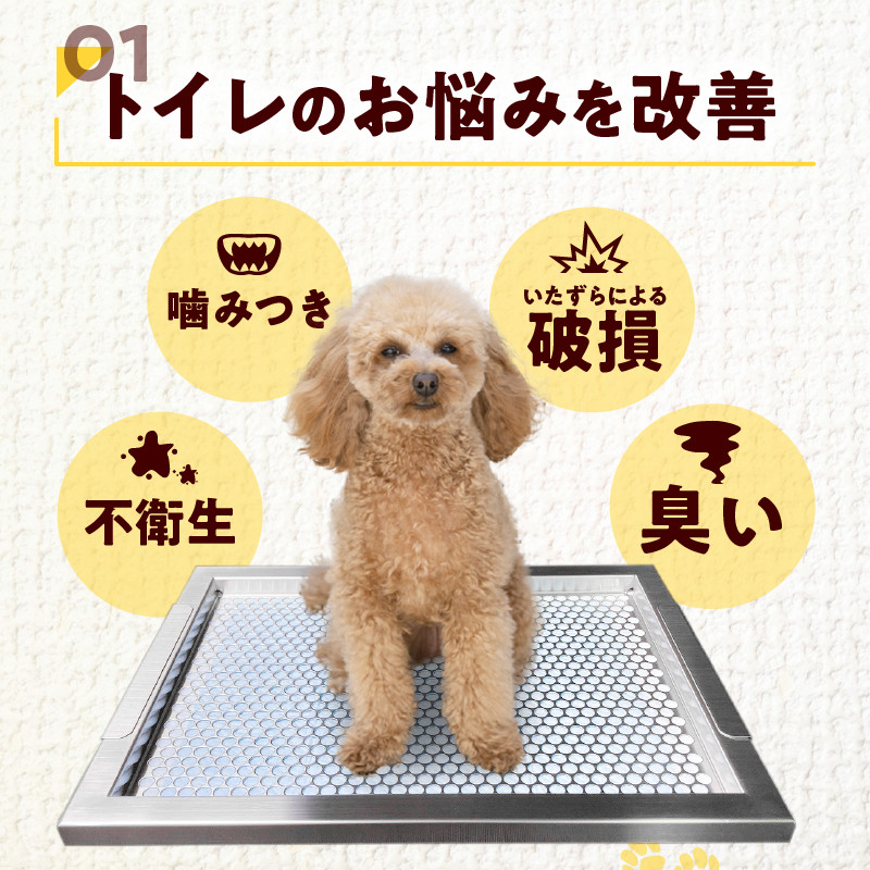 犬用ステンレス製トイレトレイ（段付きタイプ・レギュラーサイズ）