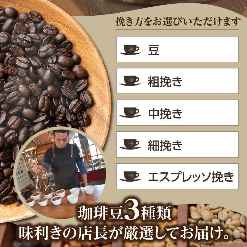 厳選！世界のスペシャルティコーヒー 250ｇ×3種 粗挽き