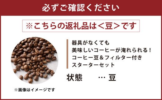 コーヒー豆＆フィルター付き お試し スターターセット（豆250g2袋＋1杯専用コーヒーフィルター40枚入り） コーヒー 珈琲