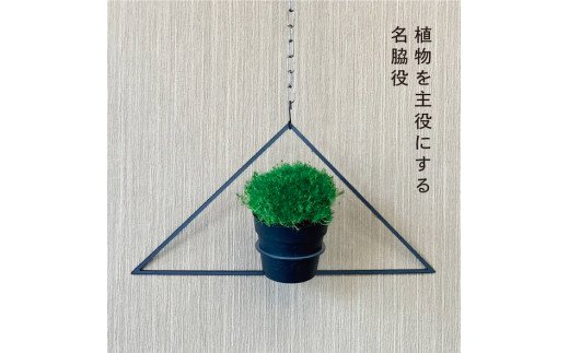 GRAVIRoN Hang Plants シリーズ Triangle 黒皮鉄（プランツハンガー）