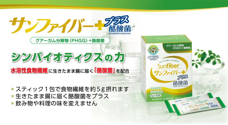 サンファイバープラス【スティック】6ｇ×30包　239794 シンバイオティクス 水溶性食物繊維 酪酸菌 医療 介護 安心 無味無臭