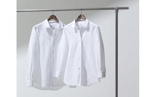 076 oisesan white shirt(オイセサン)伊勢木綿の白シャツ夫婦セット