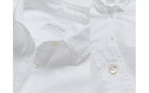 076 oisesan white shirt(オイセサン)伊勢木綿の白シャツ夫婦セット