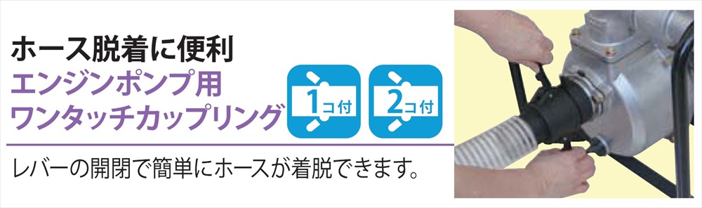 エンジンポンプ SEM-40WGM 口径40ミリ ハイデルスポンプ 三菱4サイクル ダブルフランジ [0887]