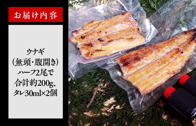 国産うなぎ ハーフカット 合計 200g 秘伝のたれ 蒲焼 訳あり 鰻 ウナギ 無頭 炭火焼き 備長炭 手焼き 099H2639