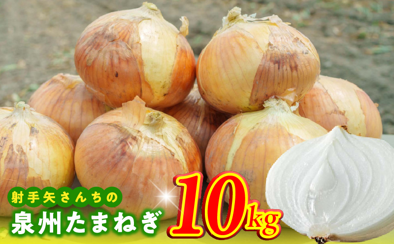 射手矢さんちの泉州たまねぎ 10kg【玉ねぎ タマネギ 玉葱 甘い 野菜 国産 訳あり サイズ不揃い 期間限定 オニオン スライス サラダ カレー シチュー バーベキュー BBQ 肉じゃが】 G1498