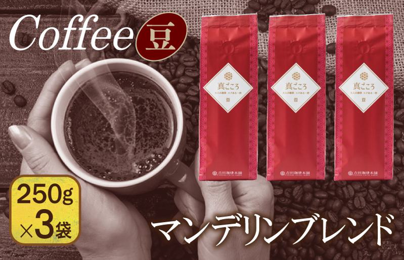 真ごころブレンド  250g×3袋／豆 【珈琲 こーひー コーヒー 自家焙煎 オリジナル ギフト キャンプ アウトドア 家計応援】 099H1844