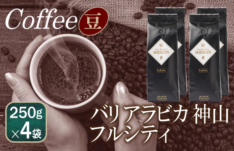 バリアラビカ神山フルシティ    250g×4袋／豆 【珈琲 こーひー コーヒー 自家焙煎 オリジナル ギフト キャンプ アウトドア 家計応援】 099H1866