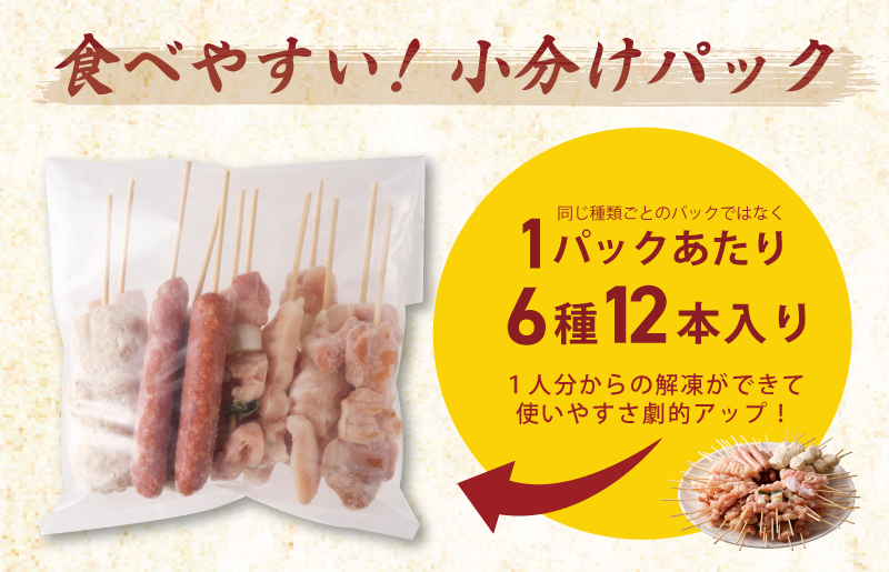 焼き鳥 6種72本セット 総量1.98kg やきとりのタレ付き 個包装 G463