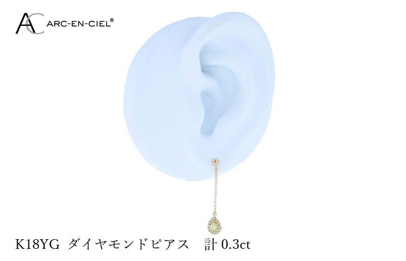 ARC-EN-CIEL K18ダイヤピアス ダイヤ計0.3ct J045