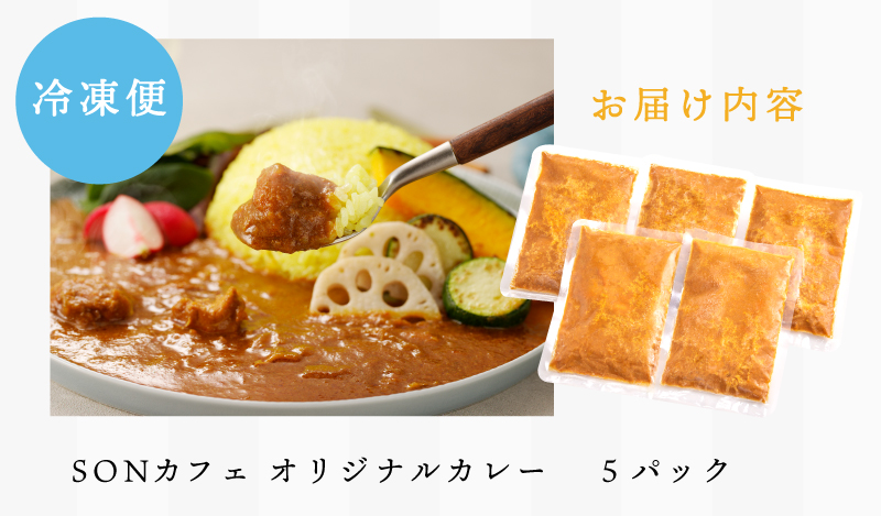 【年内発送】SONカフェ特製カレー 200g×5 冷凍 簡単調理 15種スパイス 泉州野菜使用 いずみピクルス NSW スピード発送【特別寄附金額】 G1455