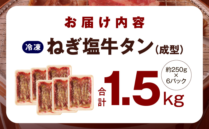 ねぎ塩 牛たん（成型）合計 1kg 小分け 250g×4【牛タン 牛肉 焼肉用 薄切り 訳あり サイズ不揃い】 G1177