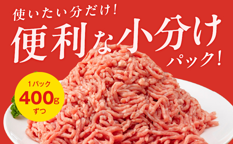 【氷温熟成×極味付け】国産 豚ミンチ 3.2kg パラパラ凍結 ジッパー付き 小分け 400g×8P mrz0073