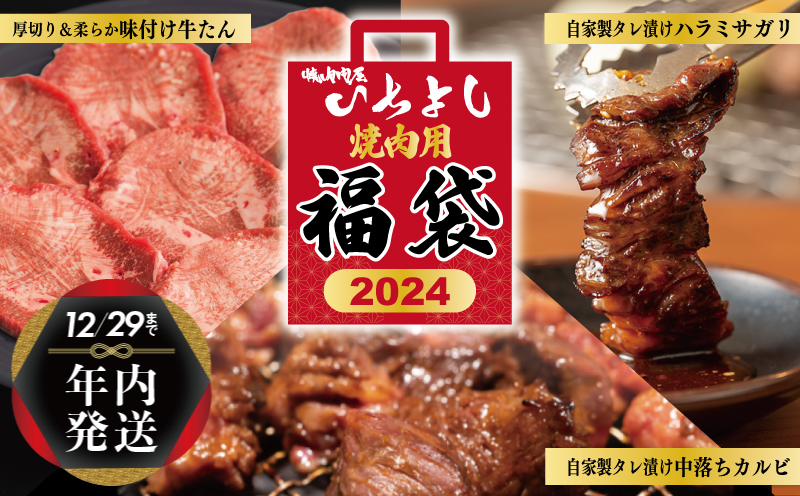 【年内発送】焼肉問屋いちよし 店主厳選 人気焼肉 福袋（牛たん/ハラミ/中落カルビ） within2024 G1368y