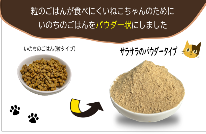 国産無添加キャットフード 1kg いのちのごはん（パウダータイプ） 099H3160