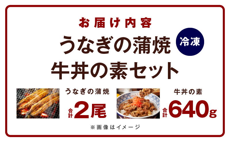 【丼食べ比べ】五郎藤 国産 関西風 地焼き有頭旨鰻 120g×2尾＆黒毛和牛で作った牛丼の素 160g×4パック G1558