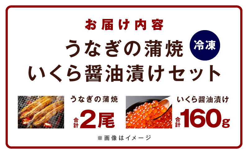 【無地熨斗】五郎藤 国産 関西風 地焼き有頭旨鰻 120g×2尾＆いくら醤油漬け 80g×2パック G1559-1