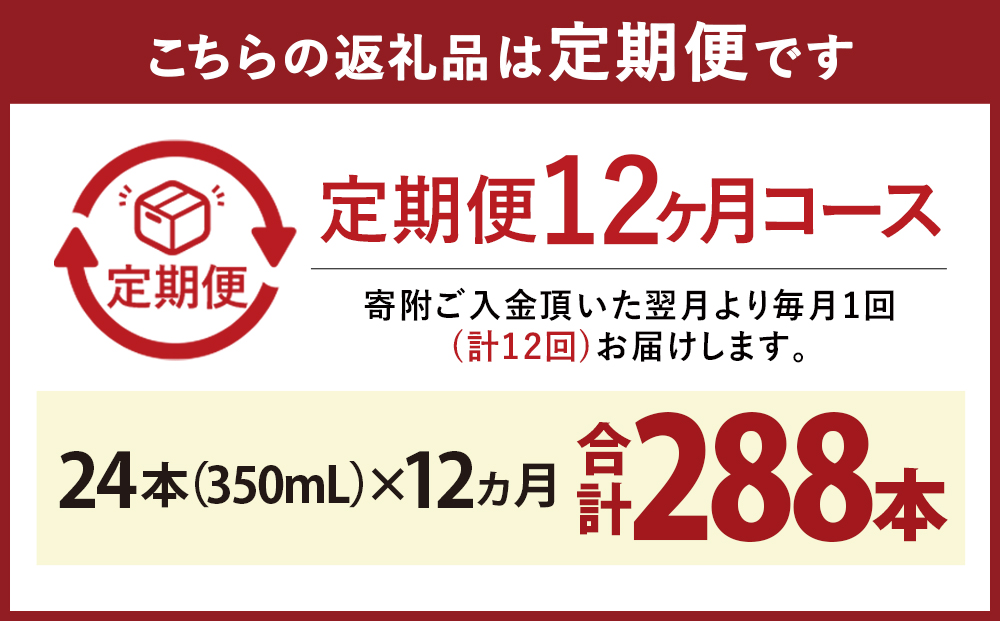 ＜キリンビール12ヵ月定期便＞キリンラガー350mL缶　毎月1ケース（24本）×12回　神戸工場