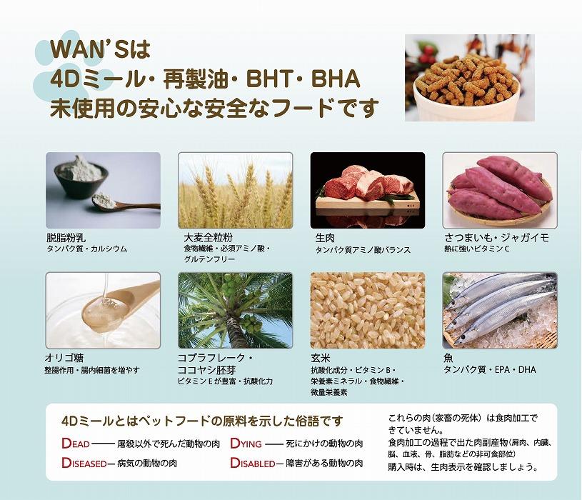 神戸生まれの 新鮮な無添加 ドライドッグフード 『WANS』2.3KG 3個セット