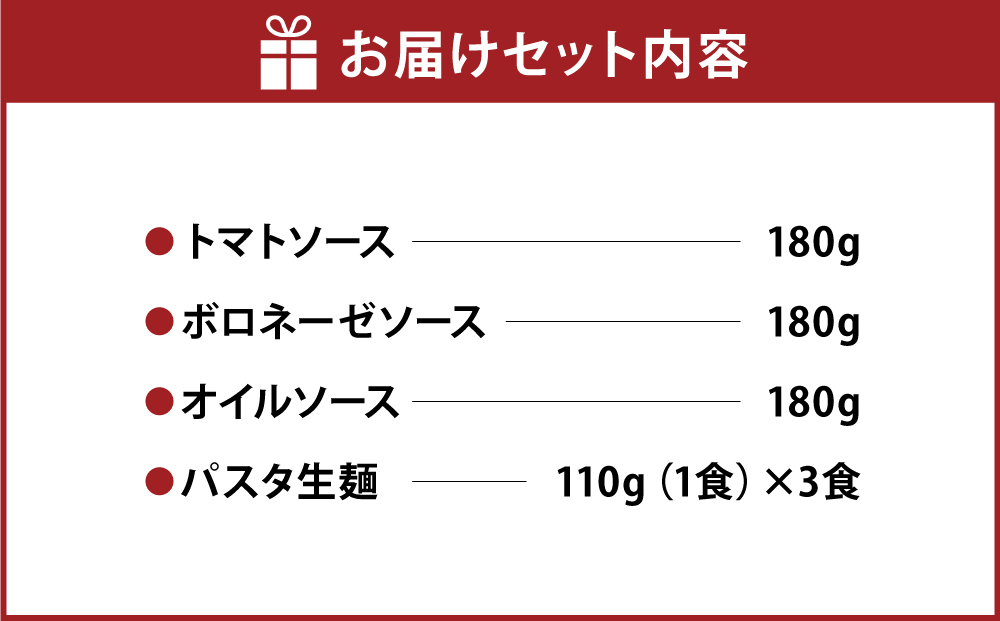 人気店の味！3種のパスタソースと生パスタ付き 《3食セット》 神戸Days Kitchen