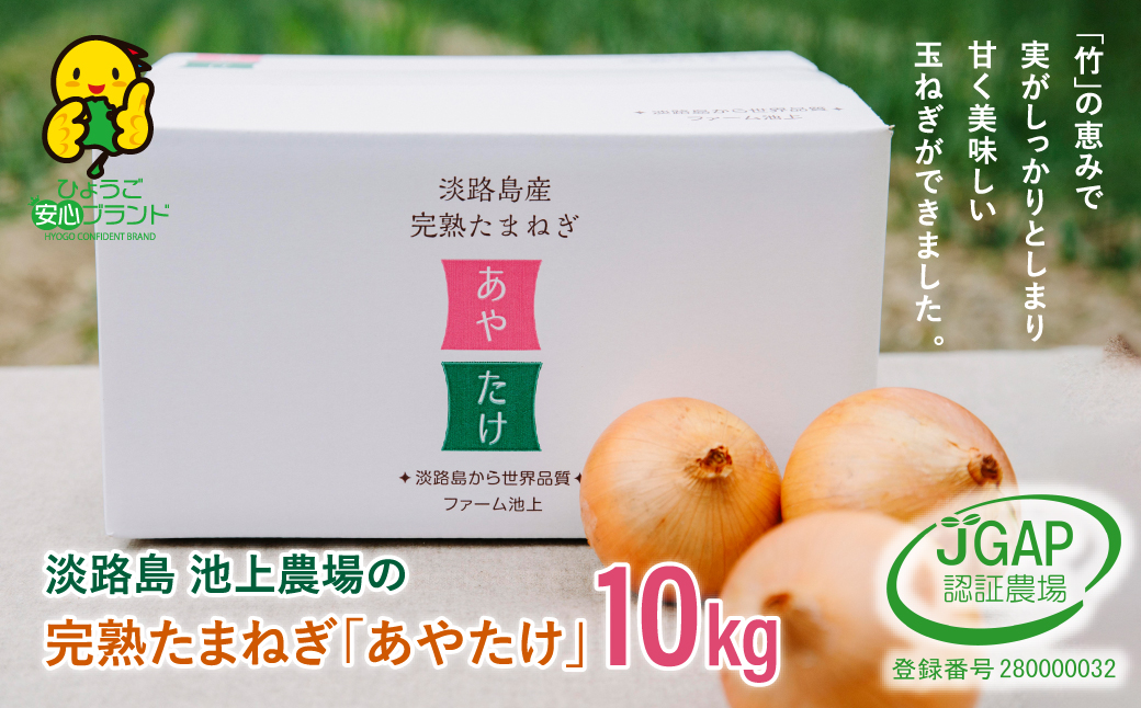 淡路島　池上農場の完熟たまねぎ「あやたけ」10kg　　[玉ねぎ 玉葱 淡路島 玉ねぎ たまねぎ]