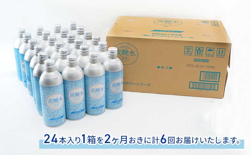 炭酸水 定期便 隔月 6回 500ml×24本 缶 ボトル缶 6ヶ月 お届け 定期 お楽しみ 兵庫県 福崎町 ソーダ おいしい水 ソーダ割 ドリンク ボトル 缶