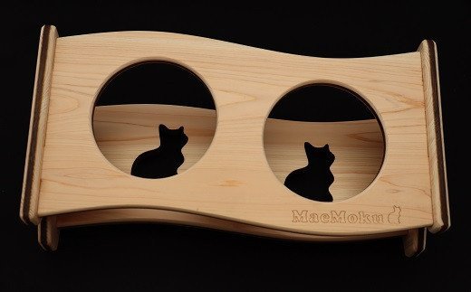 BA-15.【maemokuねこ部】ネコちゃん用食事台 〜Cat dining table〜