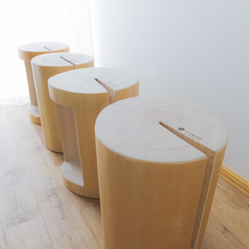 MORITO】森の丸太スツール４種セット／森庄銘木 ディスプレイ 椅子 