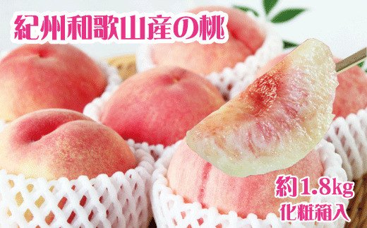 紀州和歌山産の桃　約1.8kg　化粧箱入　※2025年6月下旬～2025年8月上旬頃順次発送（お届け日指定不可）【uot720-2】