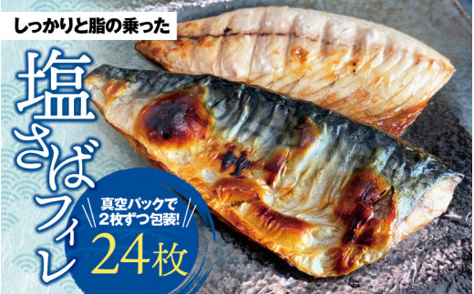 塩さばフィレ 24枚入(真空パック入)  / さば 鯖 おかず 冷凍 魚 切り身 焼き魚 焼魚 切身【uot742-1】