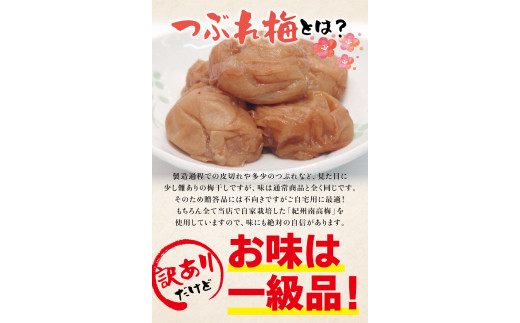 紀州南高梅　＜つぶれ梅＞うす塩1kg【ハチミツ入】塩分10%　なかやまさんちの梅干【nky013-110k】