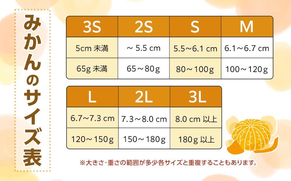 和歌山県産 糖度9.5度 以上 訳あり みかん2.5kg 3S ～ 3Ｌサイズ混合