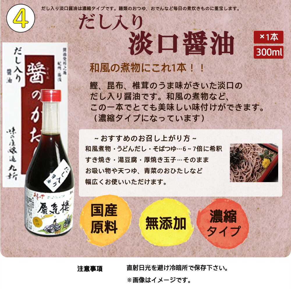 S6113n_金山寺味噌とすだちぽん酢・たまり醤油・ 煮付けに便利な だし入り醤油
