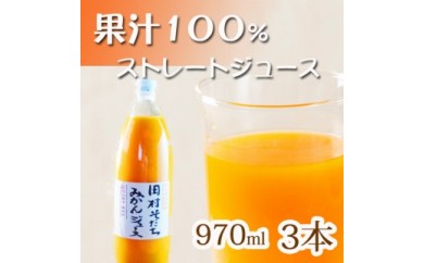 果汁１００％田村そだちみかんジュース　970ml×3本