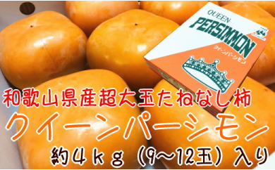 【先行予約】【和歌山特産品】柿の女王 特大サイズのたねなし柿 クイーンパーシモン 4L～7Lサイズ 約4kg入り
※沖縄地域へのお届け不可
※2024年10月下旬～11月上旬頃に順次発送予定