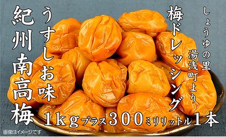 紀州南高梅うすしお味梅干し1kg梅ドレッシング1本　美浜町 ※離島への配送不可