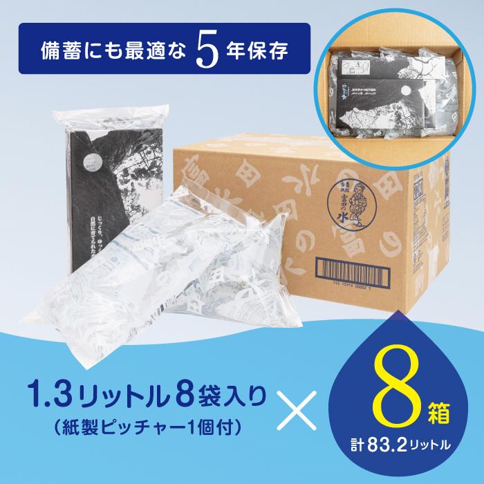 5年保存水 南紀白浜 富田の水 1.3リットル 8個入り×8ケース　5年 保存水 防災 備蓄 防災グッズ 防災セット 5年保存水 ふるさと納税 和歌山県 白浜町 ふるさと納税返礼品 非常用 水 お水 災害用 災害グッズ