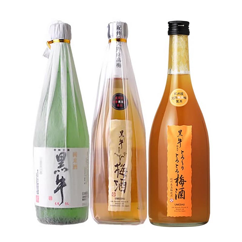 黒牛720ｍｌ6本セット (純米酒2本／梅酒2本／とろーり梅酒2本）名手