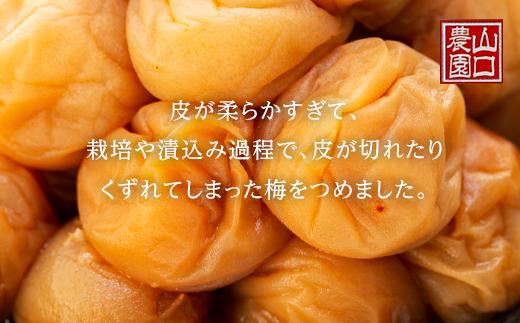 完熟南高梅使用　くずれ梅　うす塩熊野梅干1kg　まろやか仕立て（塩分10％）【訳あり】