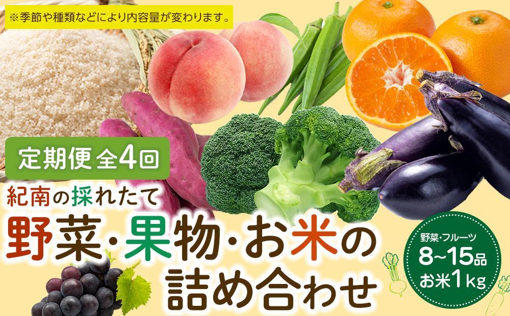 【年4回お届け（3・6・9・12月）】紀南の採れたて野菜・フルーツ定期便（春・夏・秋・冬）8〜15品目詰め合わせ