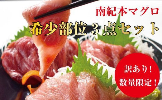 【訳あり】南紀本マグロ 希少部位三点セット約600g 本鮪 本まぐろ 鮪 マグロ まぐろ 訳アリ