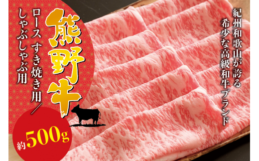 希少和牛 熊野牛ロース しゃぶしゃぶ用 約500g ＜冷蔵＞ しゃぶしゃぶ 牛肉