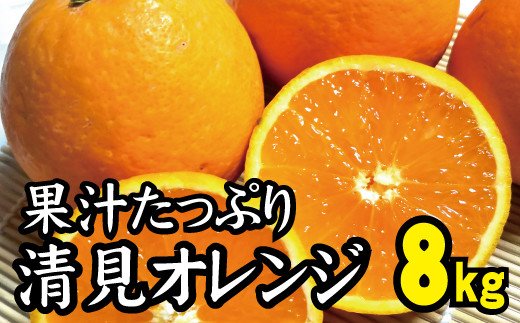 【農家直送】果汁たっぷり！清見オレンジ 約8kg  有機質肥料100%　 サイズ混合　※2024年3月上旬より順次発送予定（お届け日指定不可）