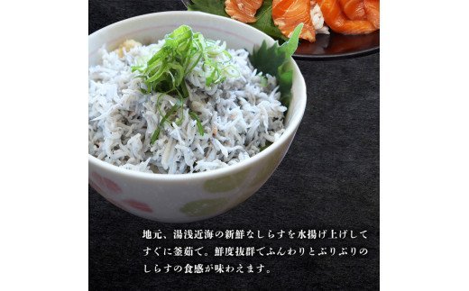 紀州湯浅醤油を使ったサーモンとカンパチの漬け＆釜揚げしらすの 海鮮丼 ３種セット×２ 計６００g 