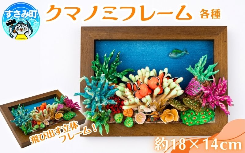 クマノミ各種　フレーム  /  魚 さかな フィッシュ 釣り 海 うみ クマノミ 海水魚 海の生き物 鍵 かぎ 家 車 自転車 かわいい お土産 雑貨 思い出 プレゼント ギフト すさみ 【mac007】