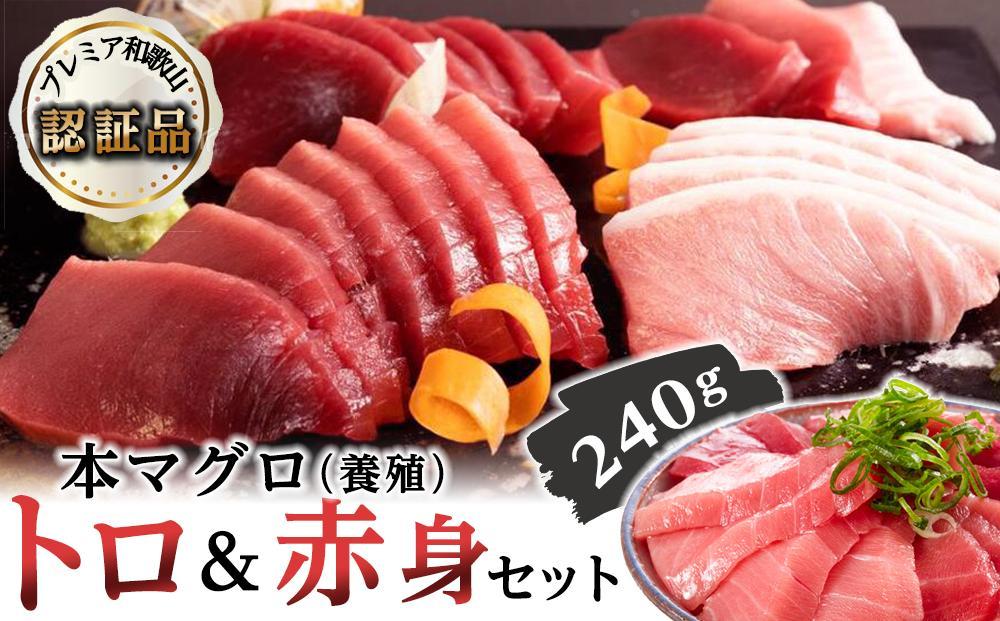 プレミア和歌山認証品 本マグロ（養殖）トロ＆赤身セット　240g